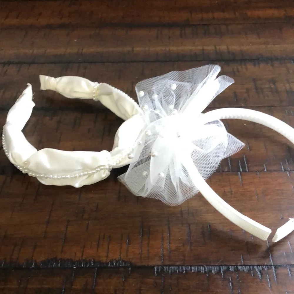 Cream Headbands with Pearls